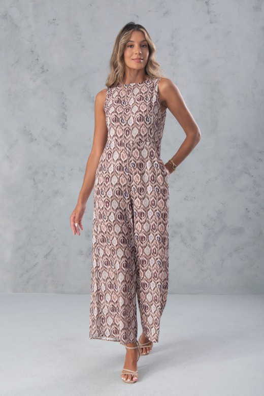 Macaco culotte fluido estampado