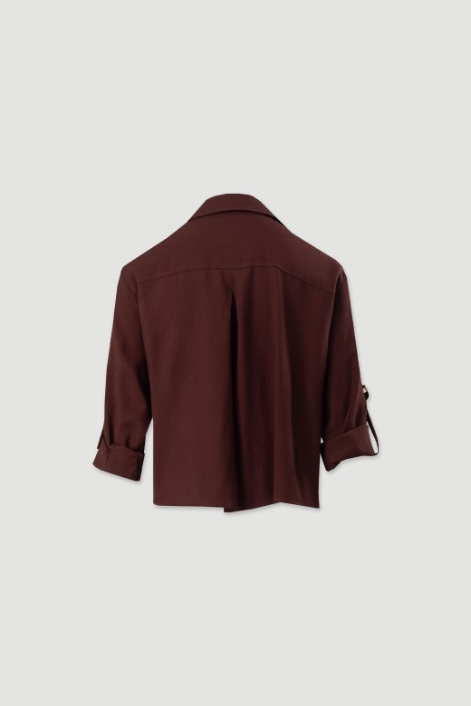 Blouse with front knot and 3/4 sleeves
