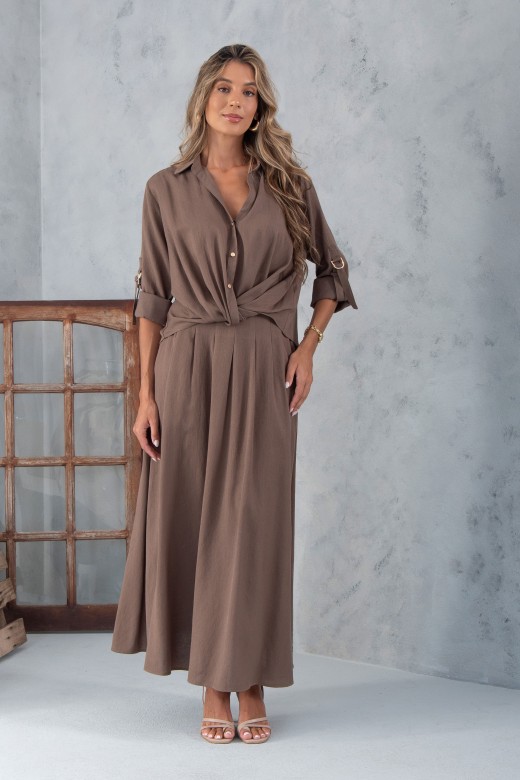 Blouse with front knot and 3/4 sleeves