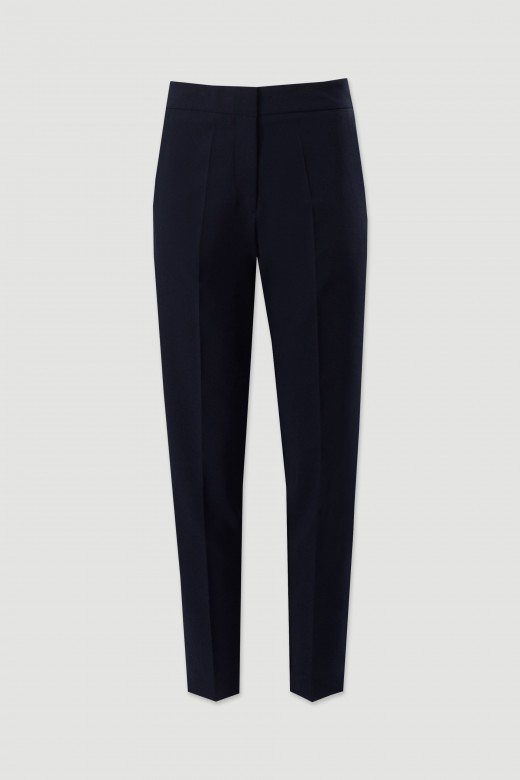 Pantaln clsico de tiro alto con detalle de cinturn elstico