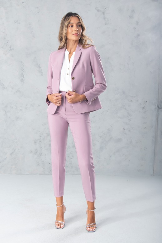 Pantaln clsico de tiro alto con detalle de cinturn elstico