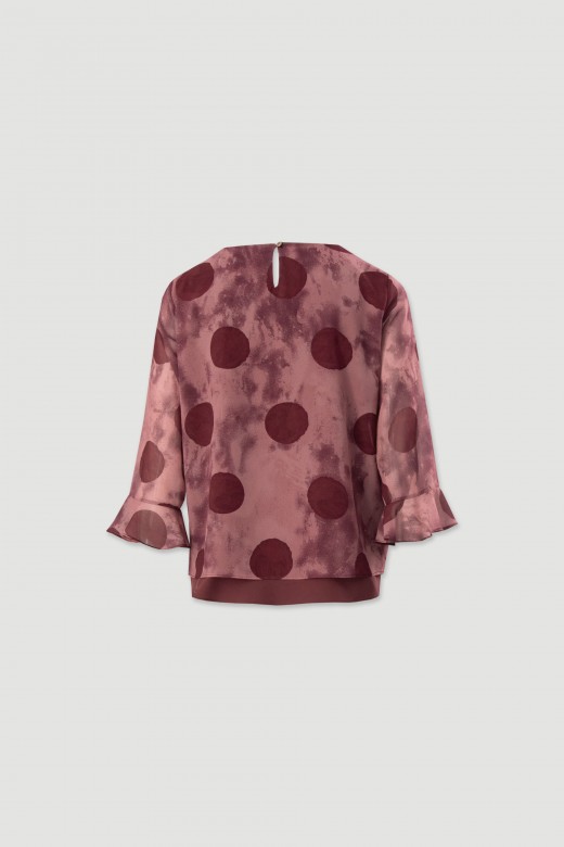 Blouse imprime  manches volantes