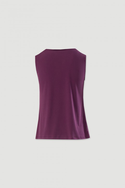 Top basique en maille avec encolure ronde