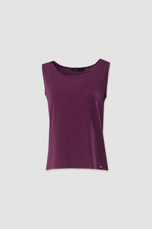 Top basique en maille avec encolure ronde