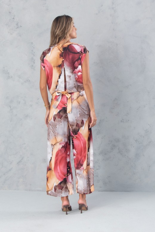 Pantaln culotte satinado estampado
