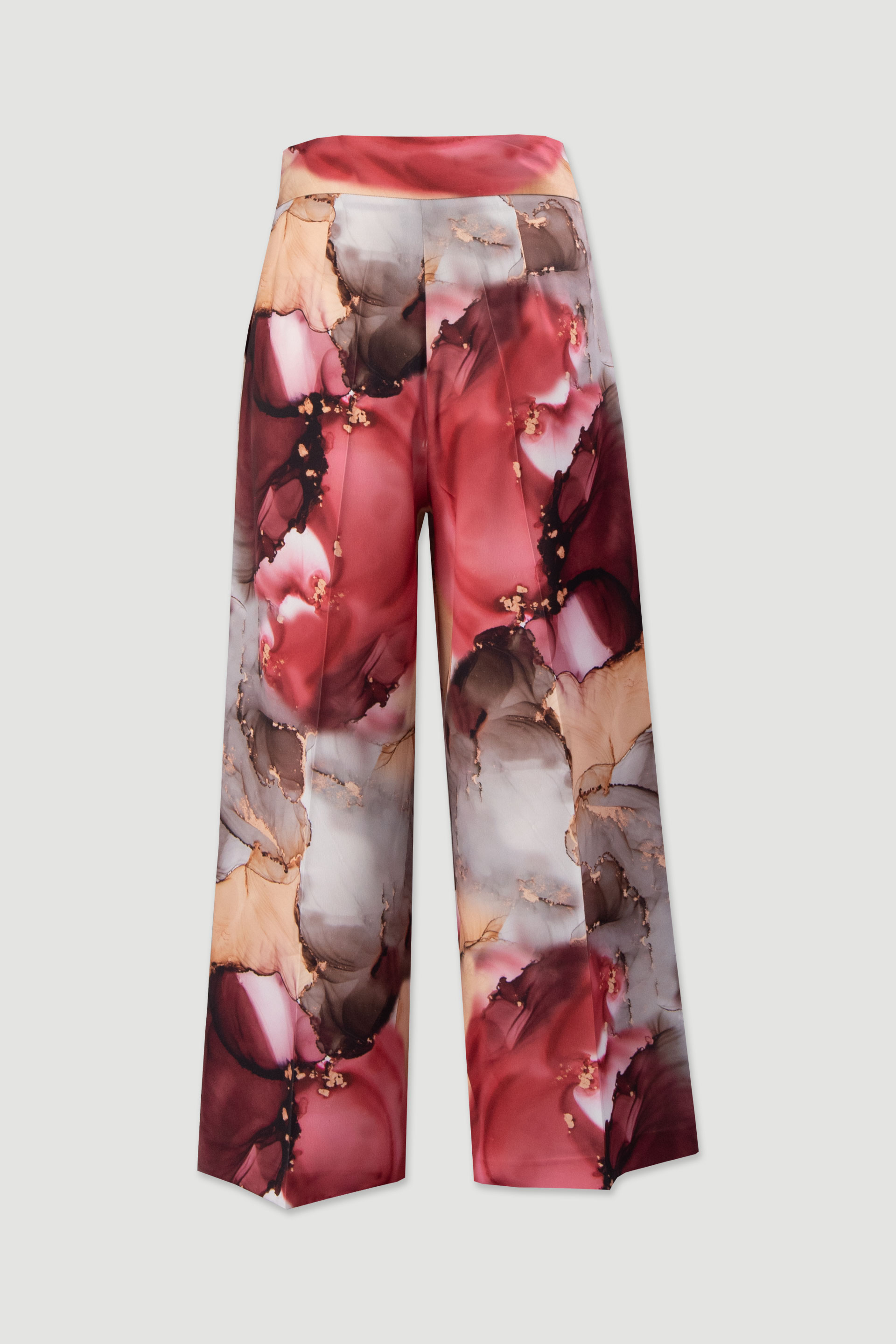 Pantalón culotte satinado estampado