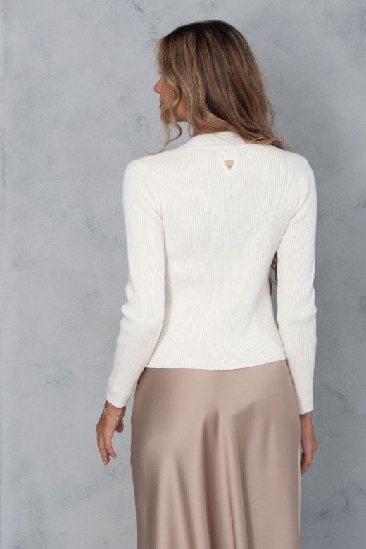 Knit sweater with braided detail
