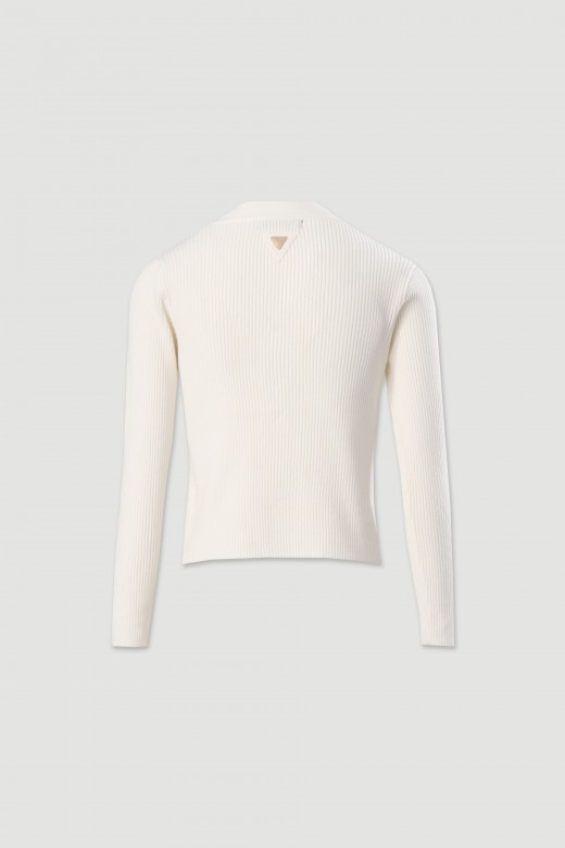 Knit sweater with braided detail