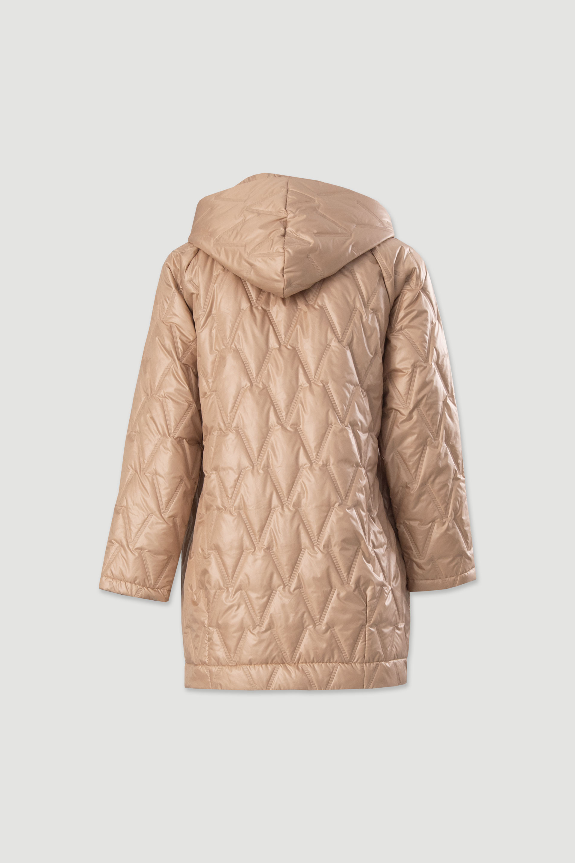 Parka comprida acolchoada com capuz