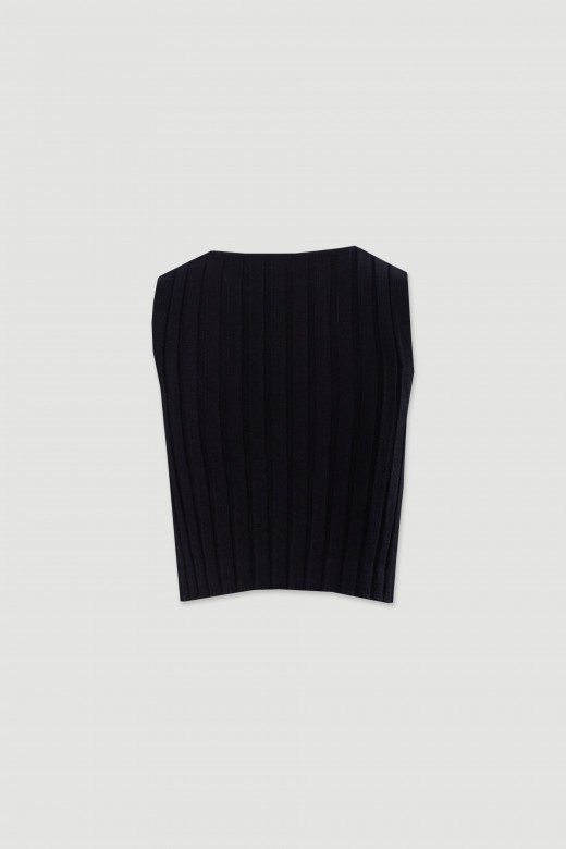 Crossover knit top with v-neck