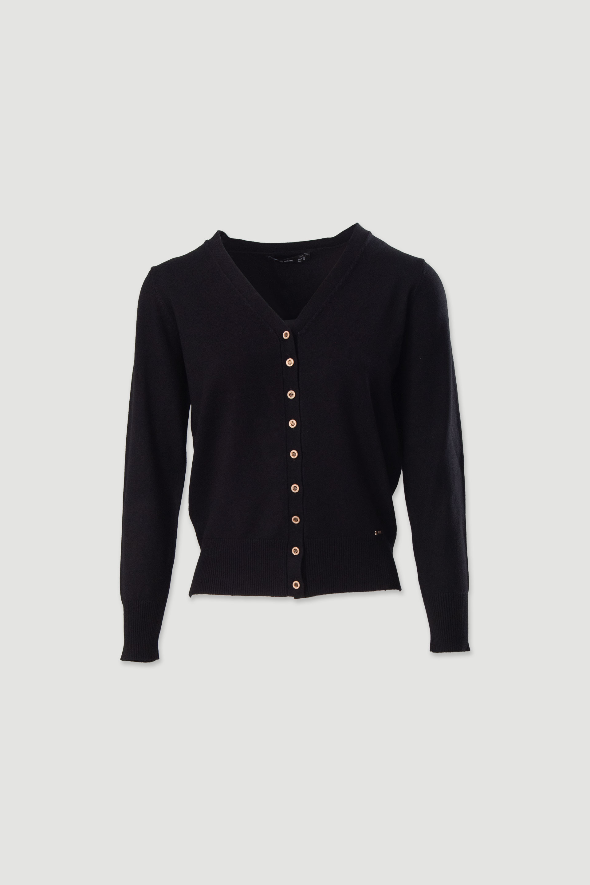 Basic knit cardigan with logo buttons