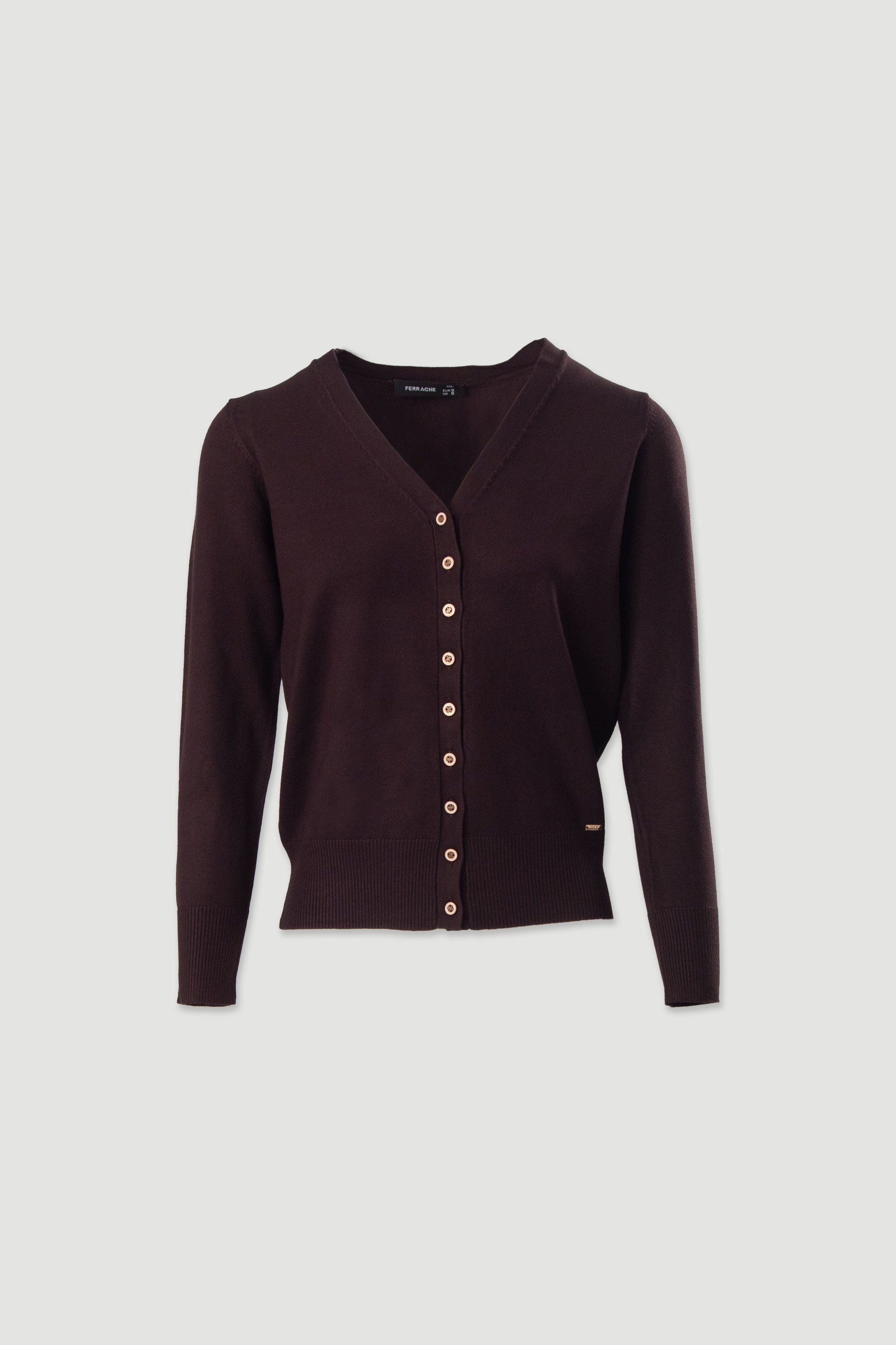 Basic knit cardigan with logo buttons