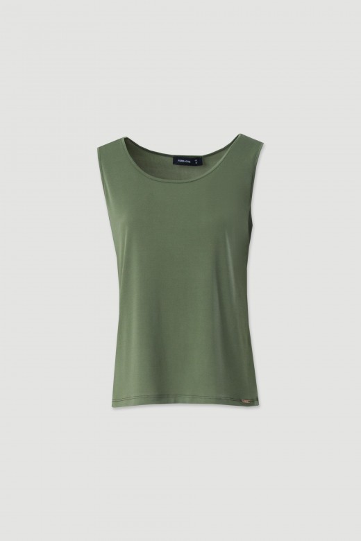 Top basique en maille avec encolure ronde