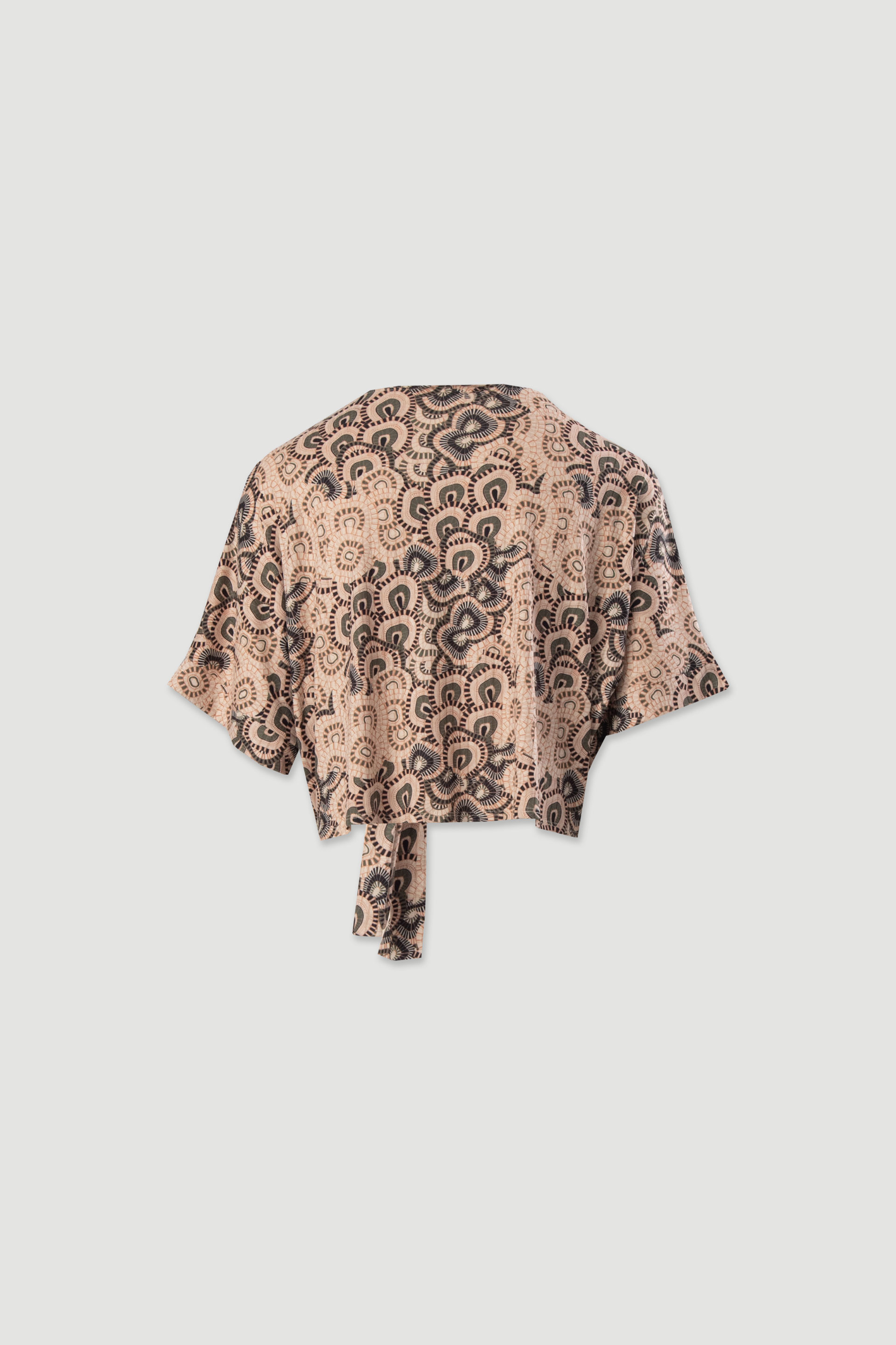 Túnica corta estampada con lazo delantero