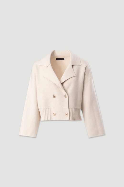 Cardigan en maille avec boutons mtalliques sigls personnaliss