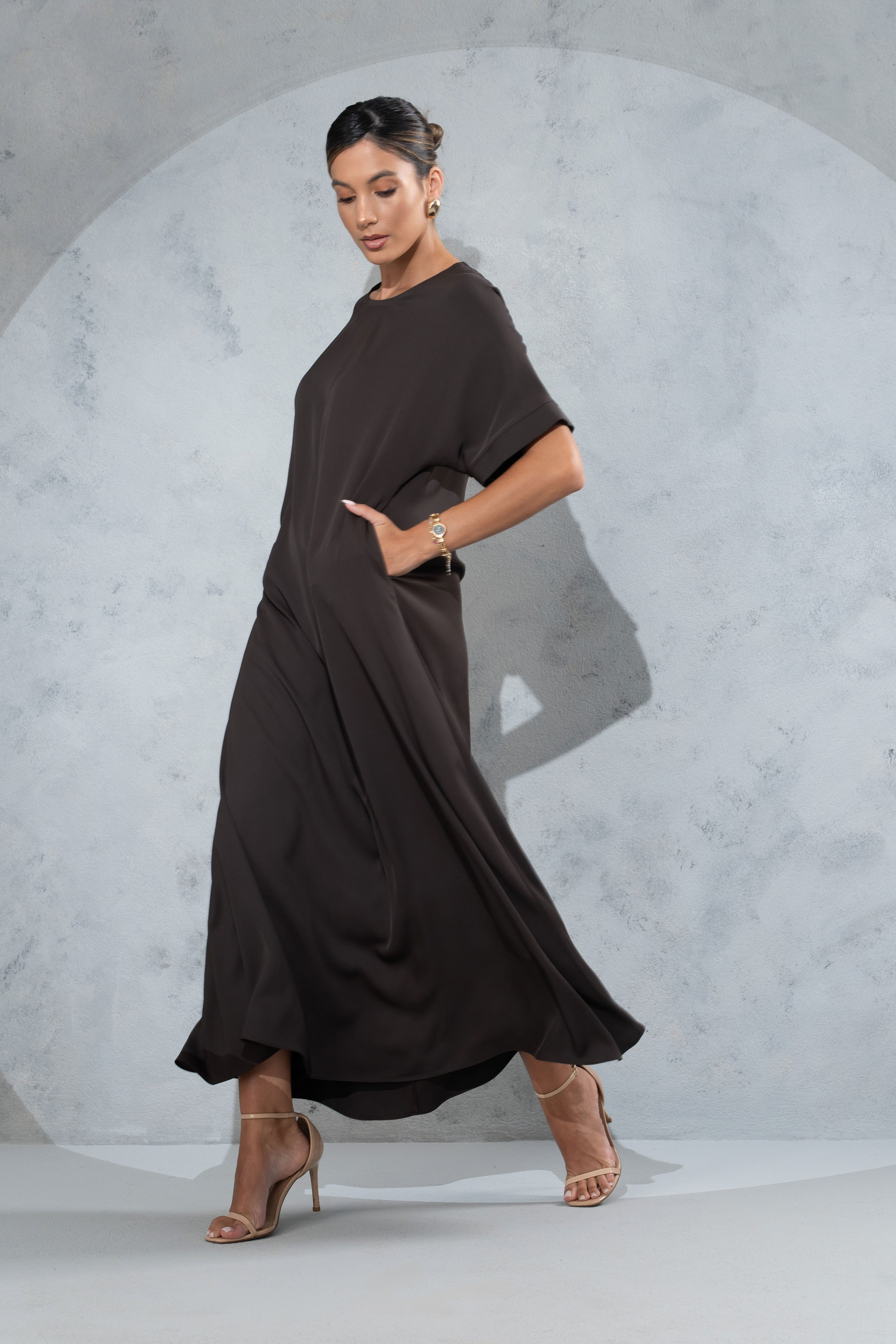 Robe longue fluide avec poches