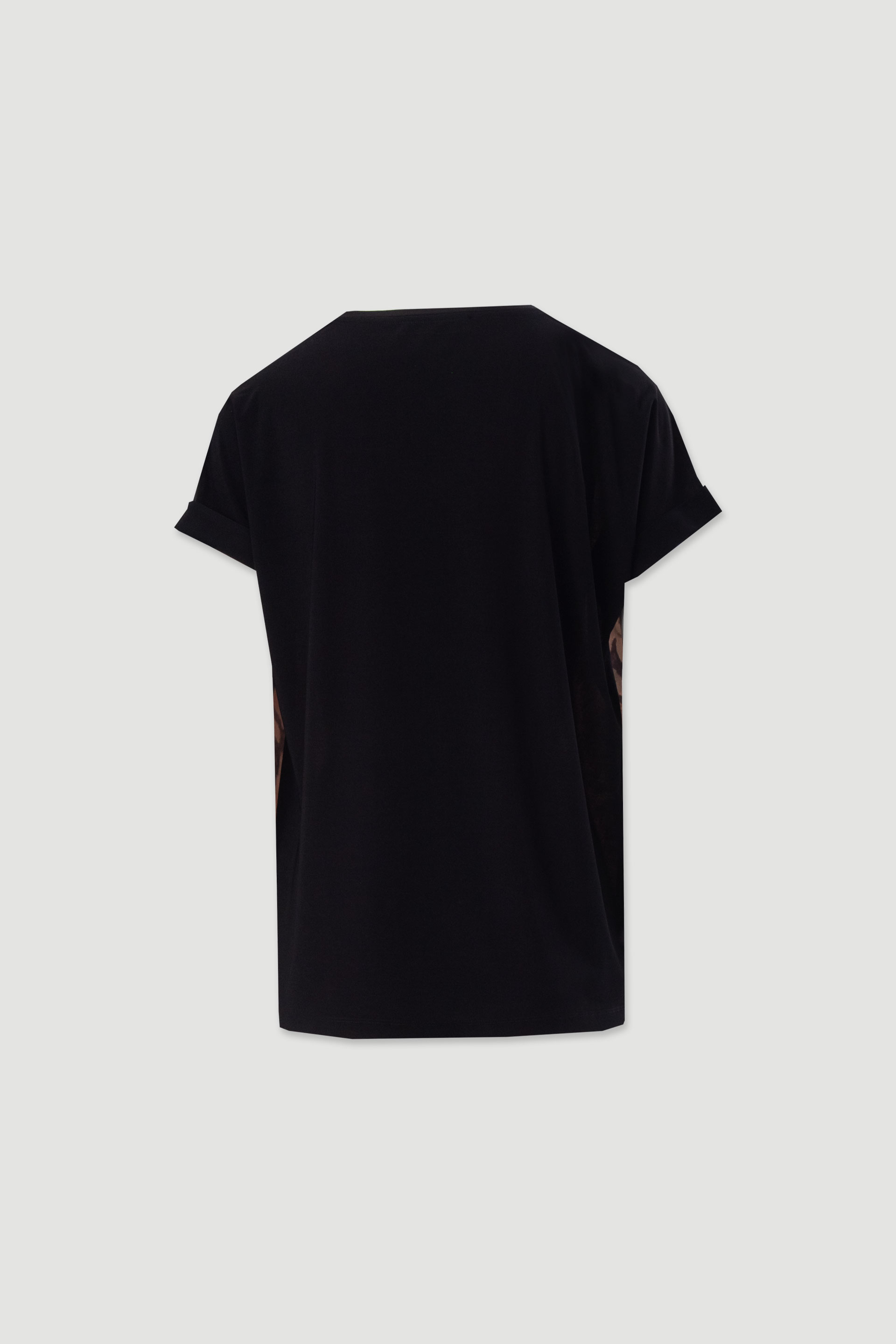 Túnica de malha estampada em v