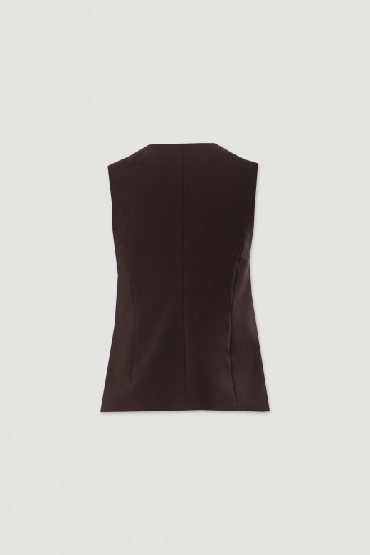 Gilet  dcollet en v avec boutons mtalliques