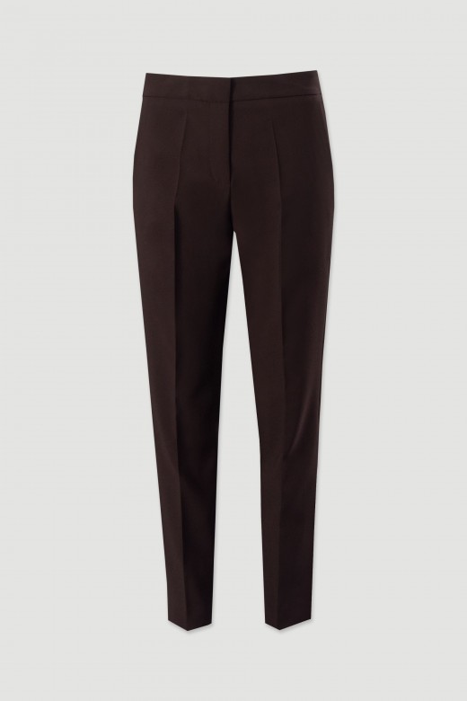 Pantalon classique taille haute avec ceinture lastique