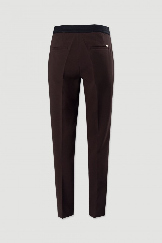 Pantalon classique taille haute avec ceinture lastique