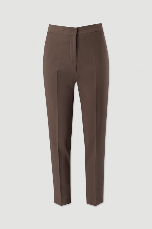 Pantaln clsico de tiro alto con detalle elstico