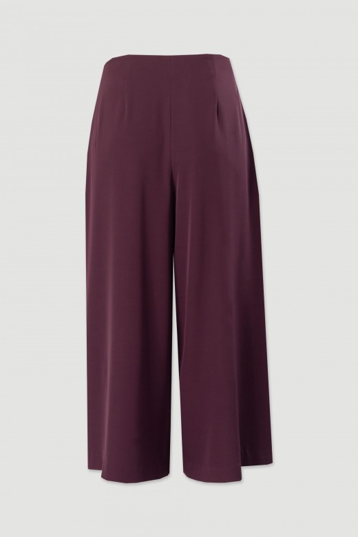 Pantalon court wide leg avec plis sur le devant