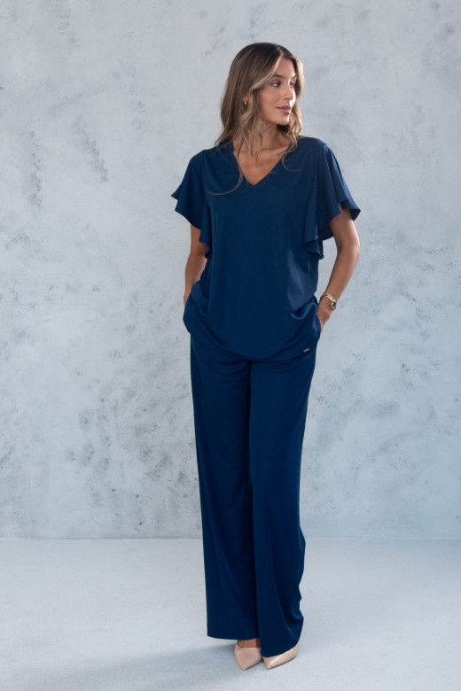 Cala wide leg em malha