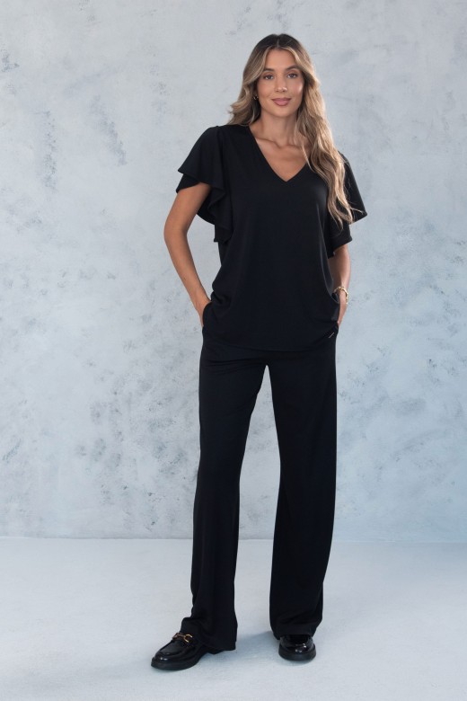 Cala wide leg em malha