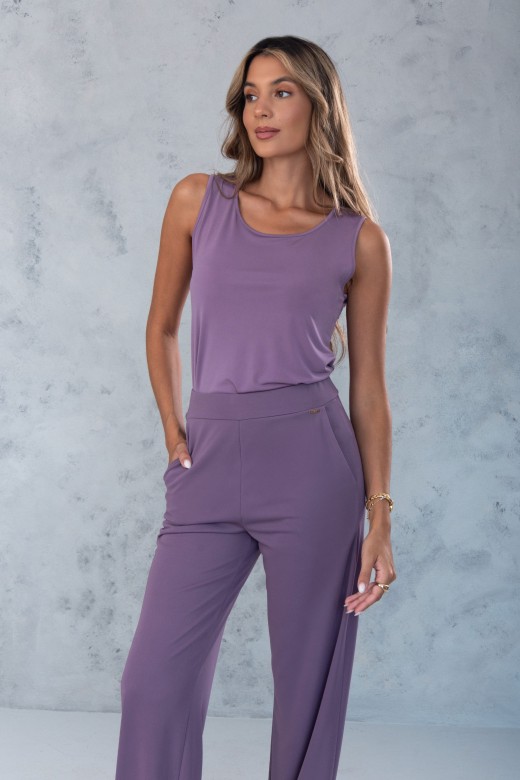 Top basique en maille avec encolure ronde