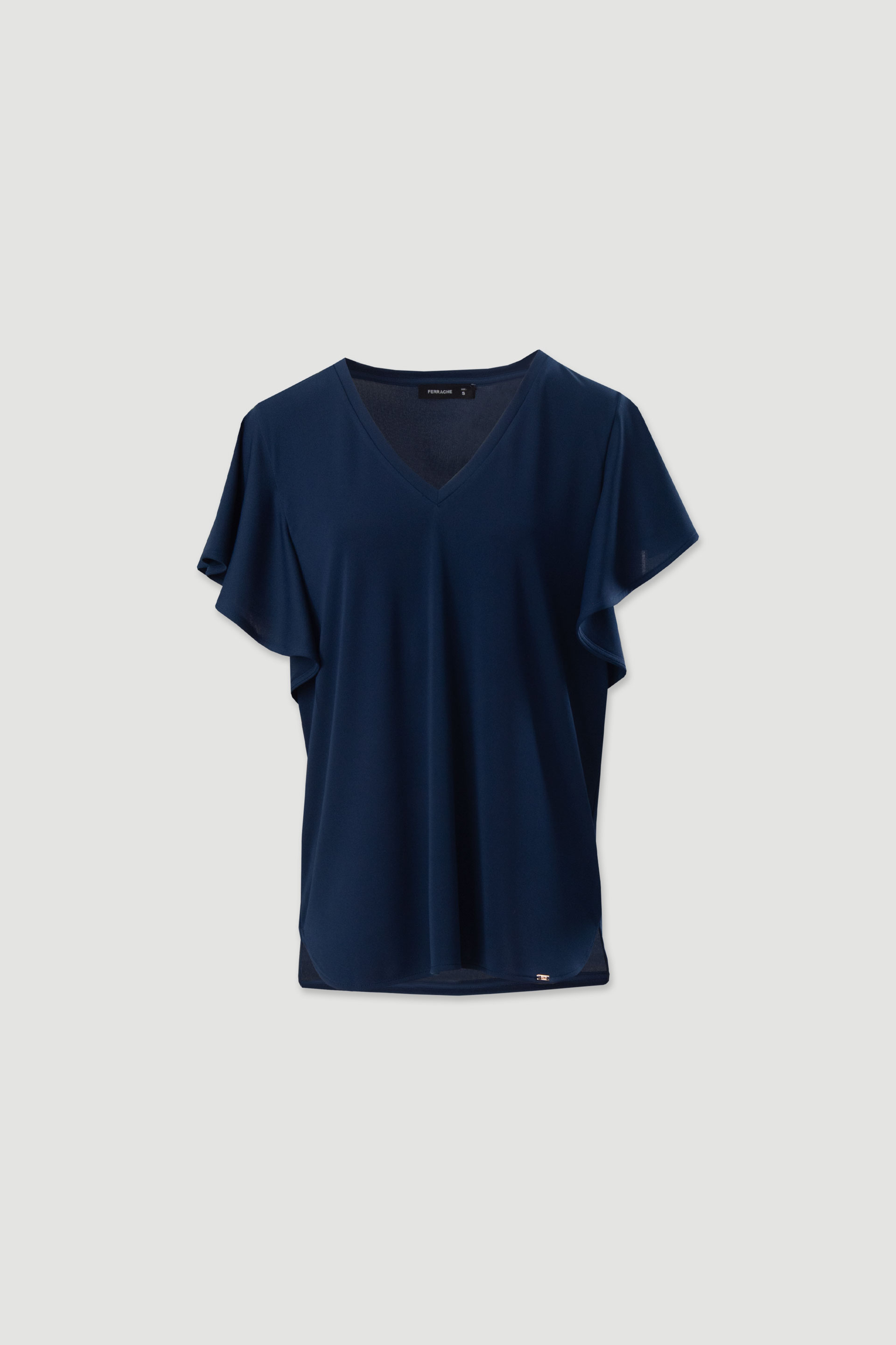 Túnica con escote en v y mangas con volante