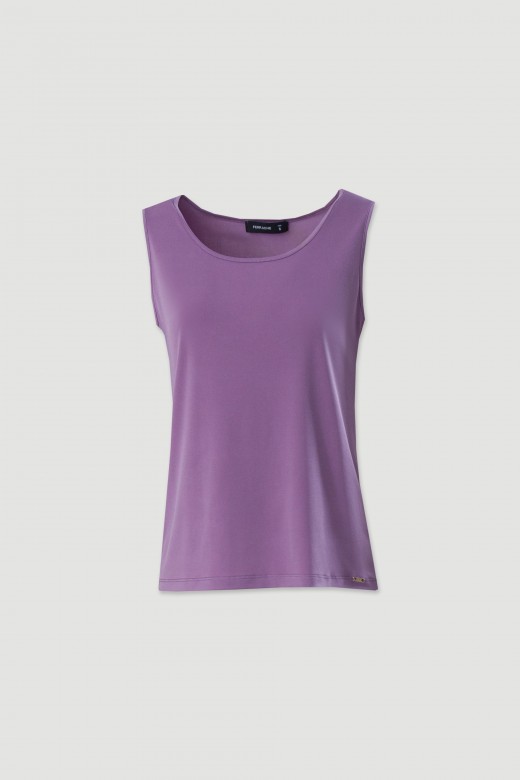 Top basique en maille avec encolure ronde