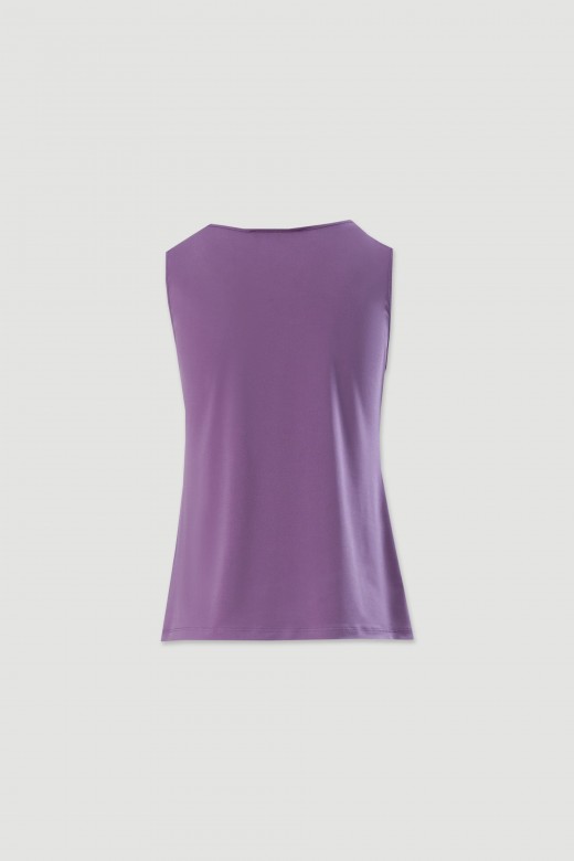 Top basique en maille avec encolure ronde