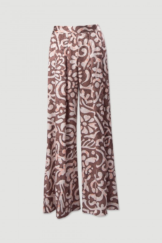 Pantaln fluido estampado con pinzas