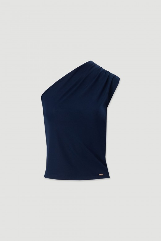 Top en maille  encolure asymtrique
