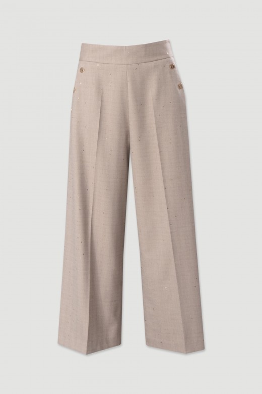 Pantalon court en tissu textur