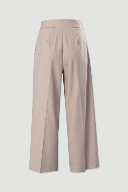 Pantalon court en tissu textur