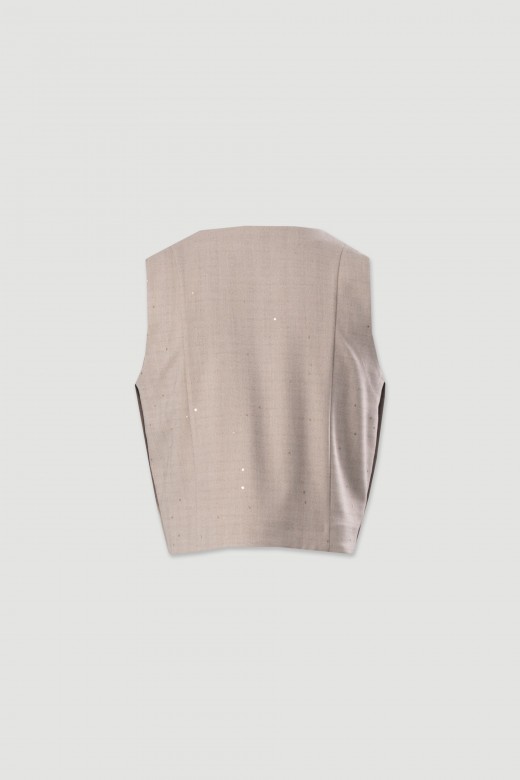 Gilet court en tissu textur