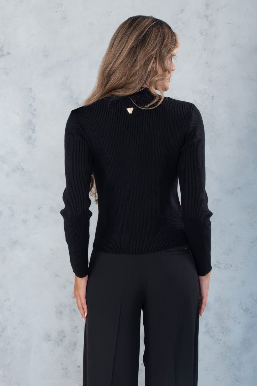 Knit sweater with braided detail