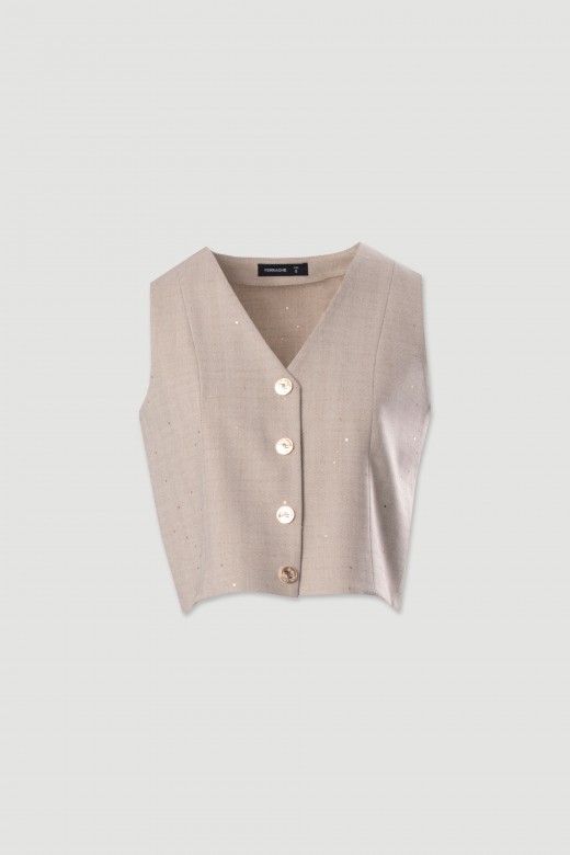 Gilet court en tissu textur