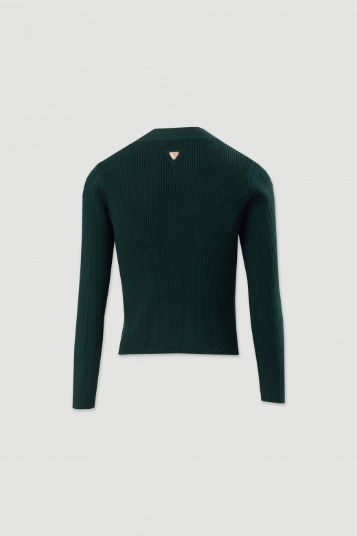 Knit sweater with braided detail