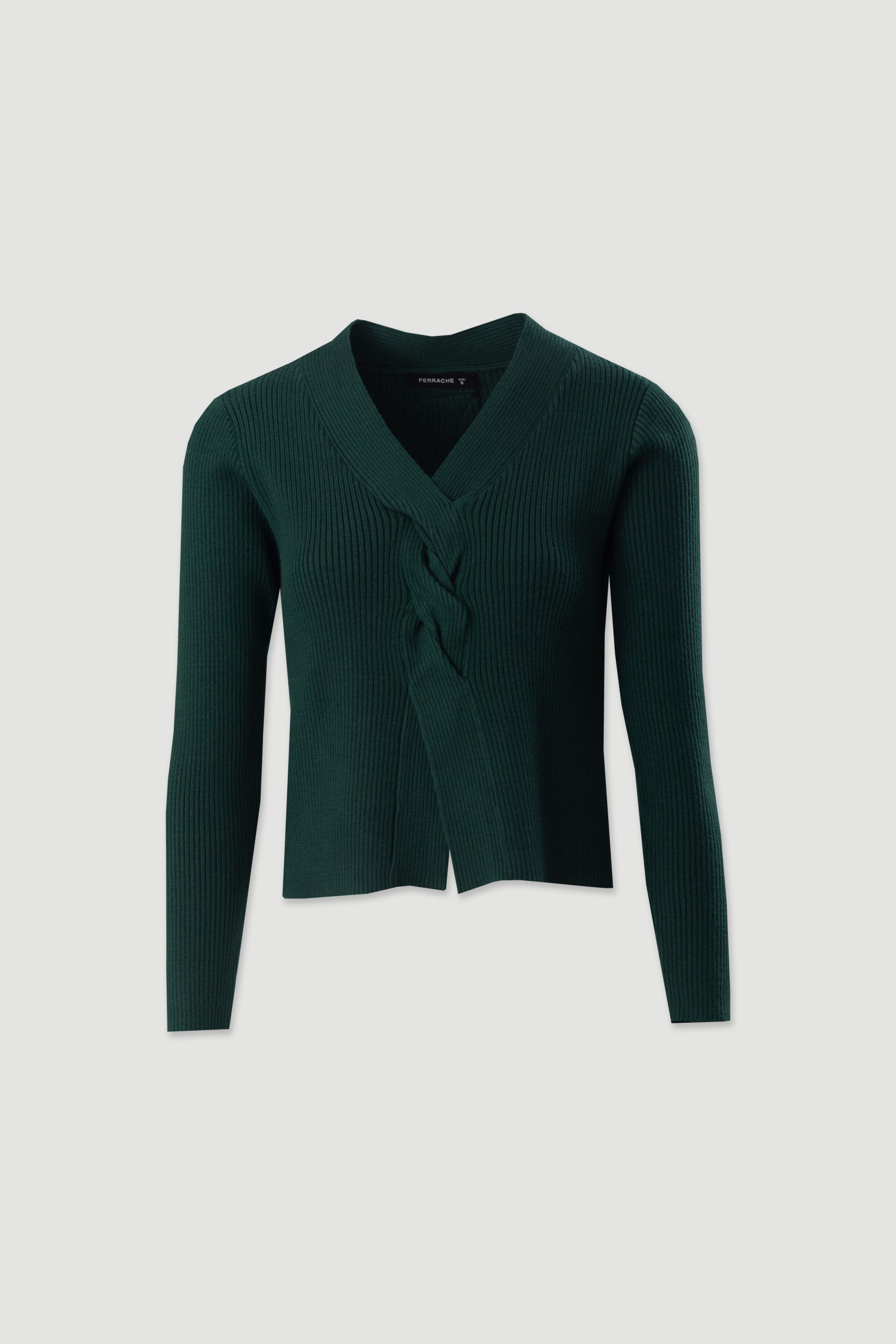 Knit sweater with braided detail