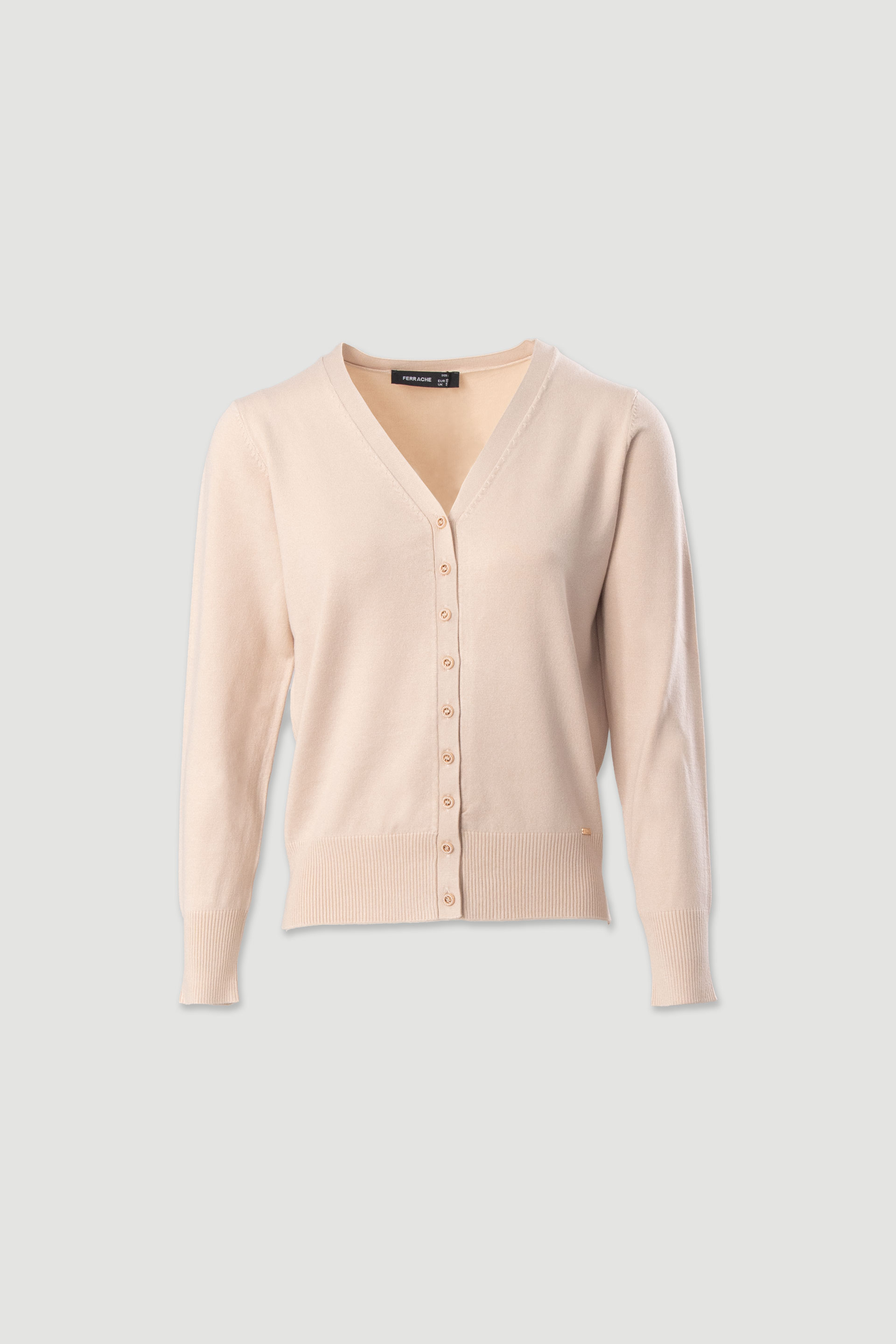 Basic knit cardigan with logo buttons