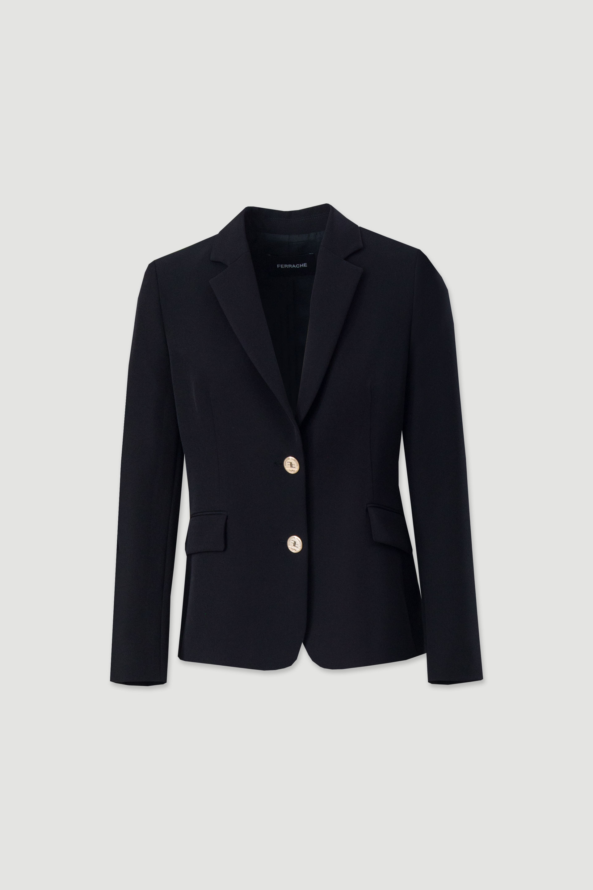 Blazer clássico de fato com botões metálicos