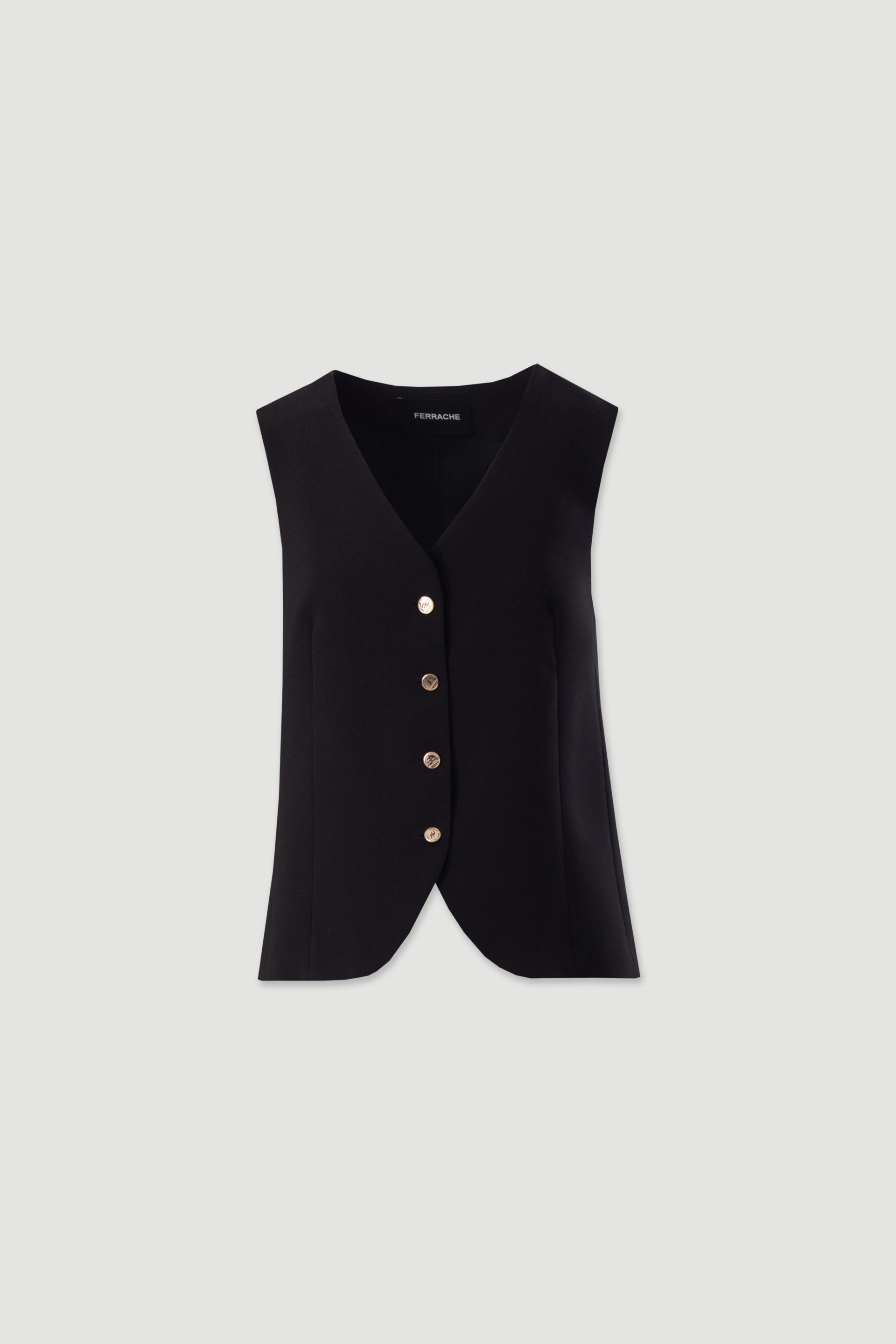 Vest with v-neckline and metallic buttons