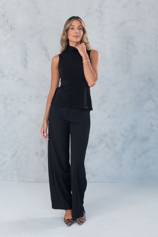 High neck top with back tie