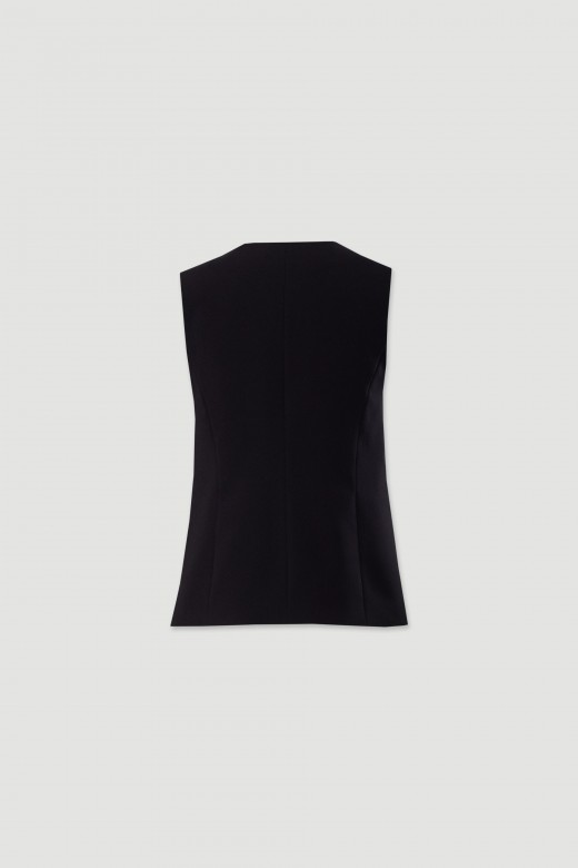 Gilet  dcollet en v avec boutons mtalliques