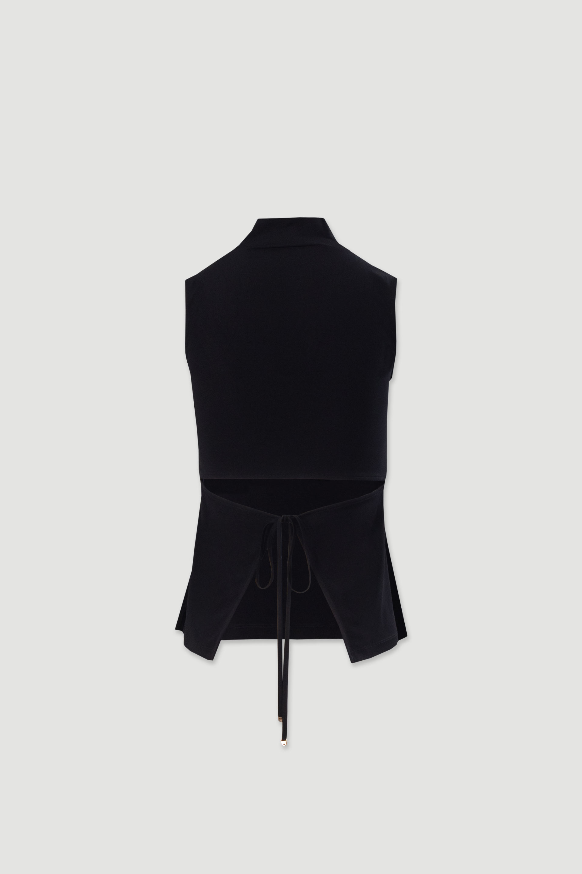 High neck top with back tie