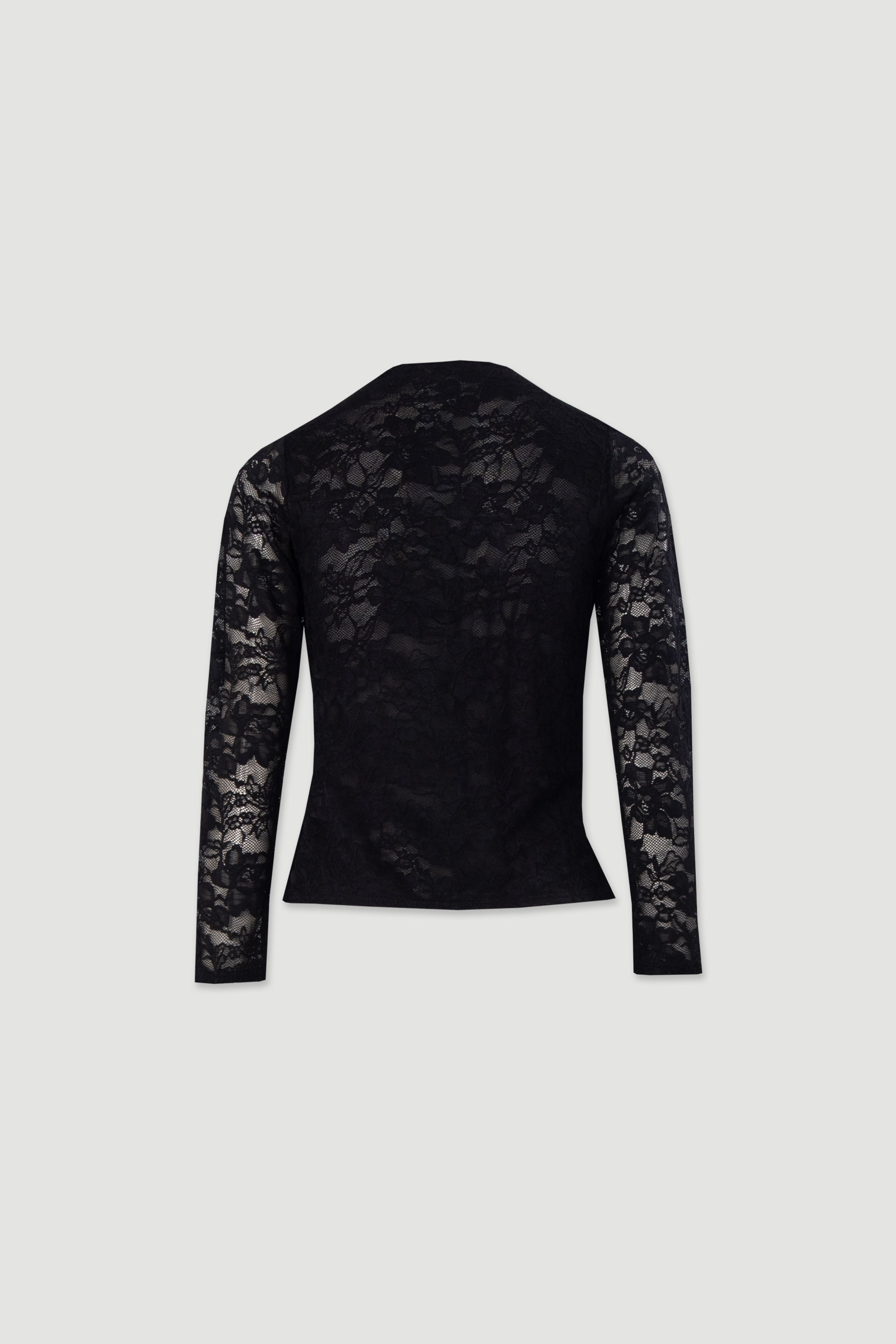 Jersey de tejido encaje con detalle fruncido