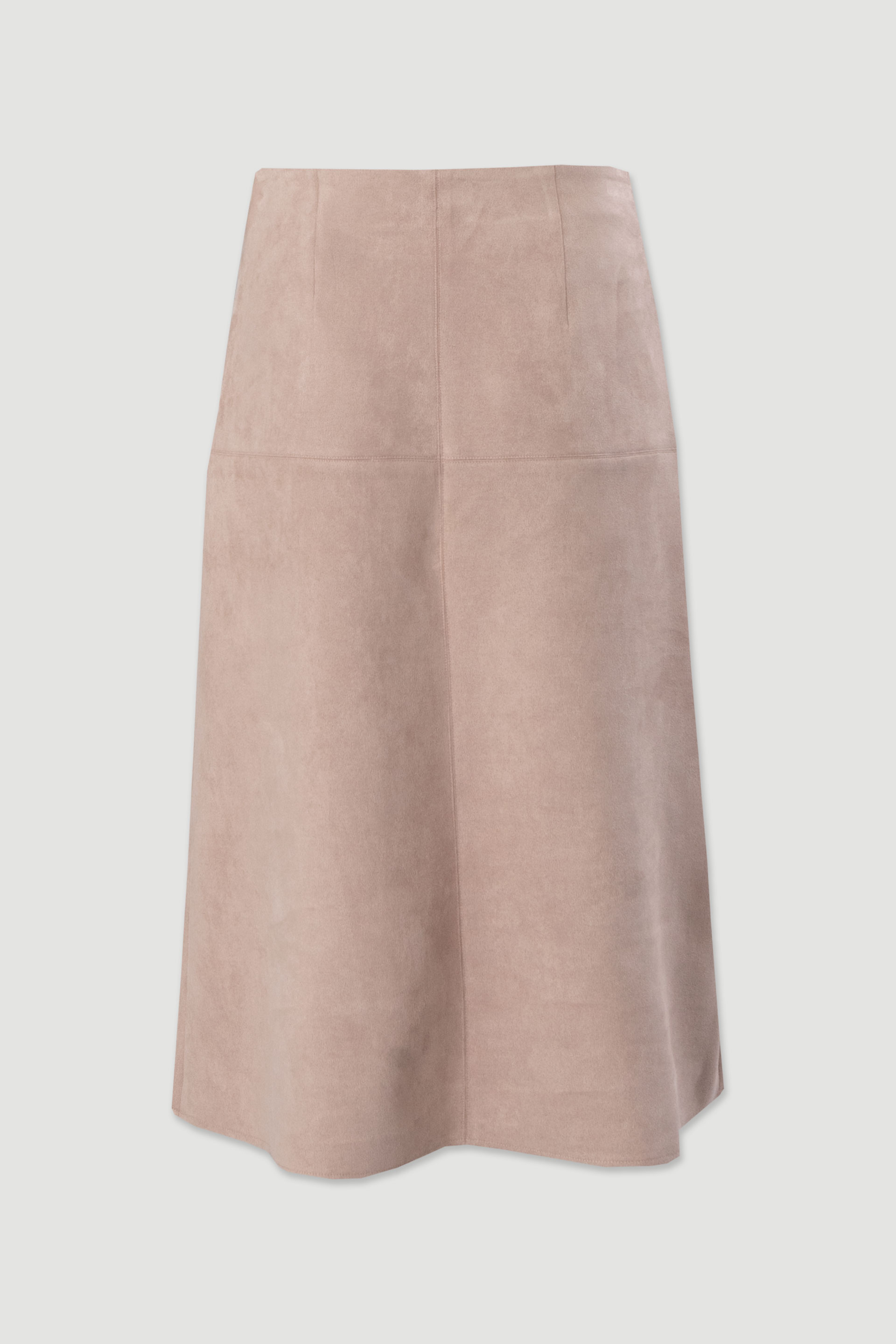 Jupe midi en tissu effet peau de pêche