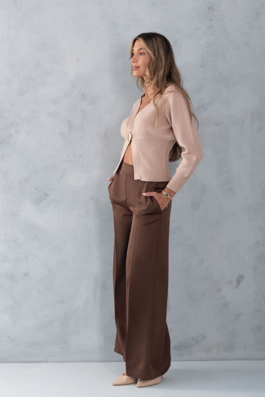 Pantaln satinado de pierna ancha